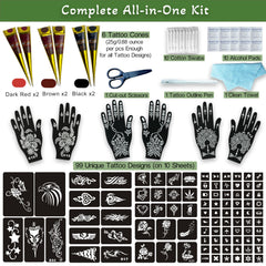XWGLFT kit with 99 stencil designs for versatile body art