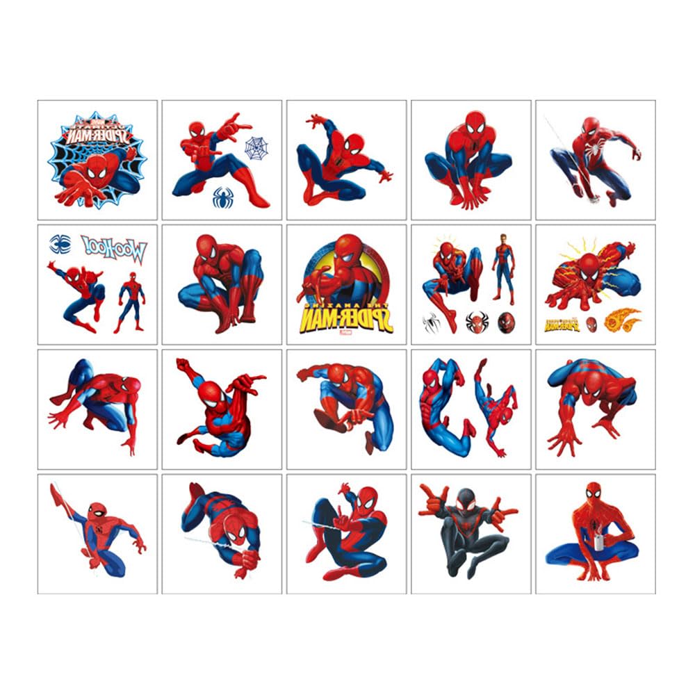 XXMML Spiderman waterproof tattoos designed to last through activities