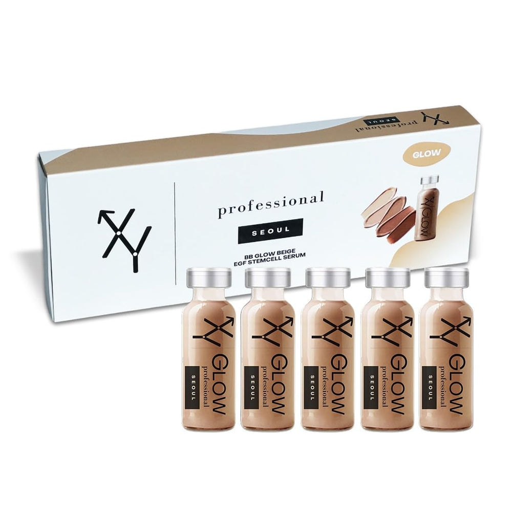 XY Professional BB Glow foundation ampoule bottle shows a radiant, long-wearing glow.