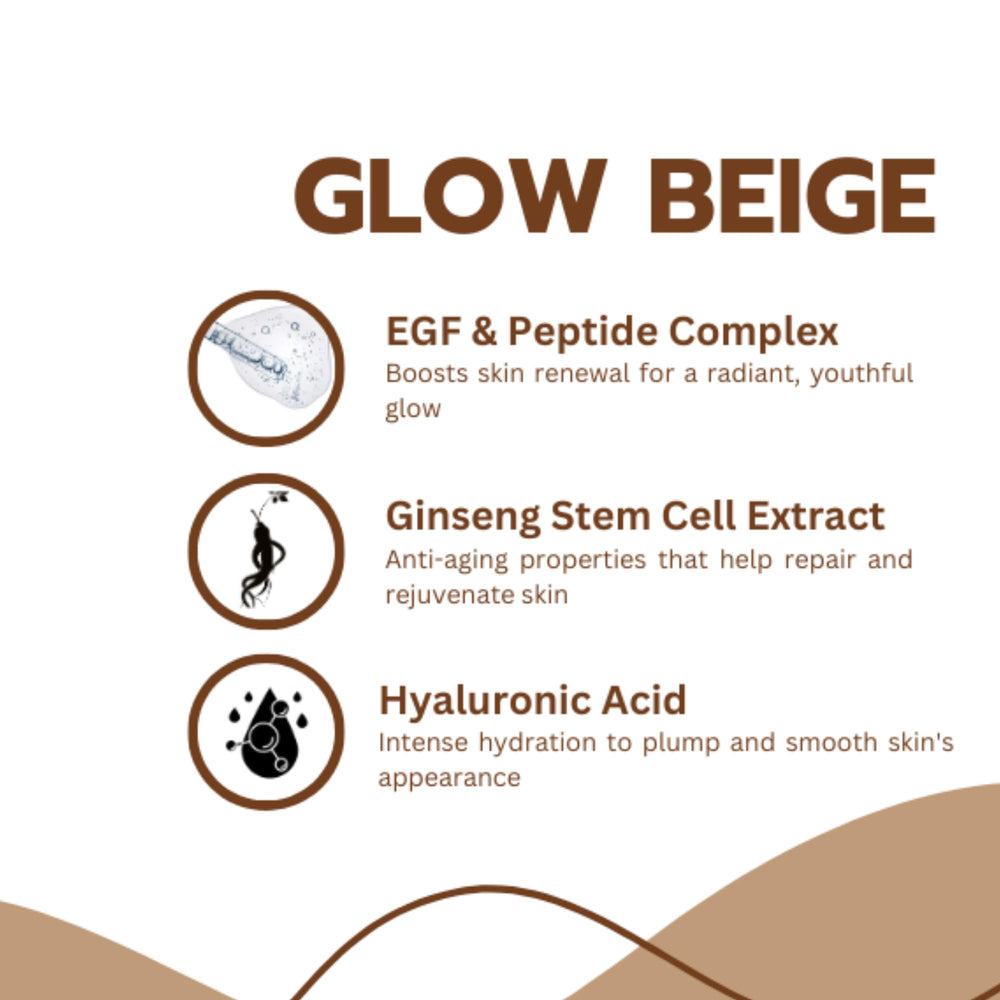 XY Professional BB Glow serum application swatch hints at brightened, even skin.