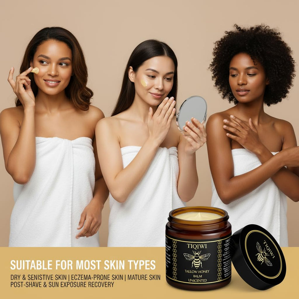 XYAIZL balm applied on face, hands, and body for daily moisture.