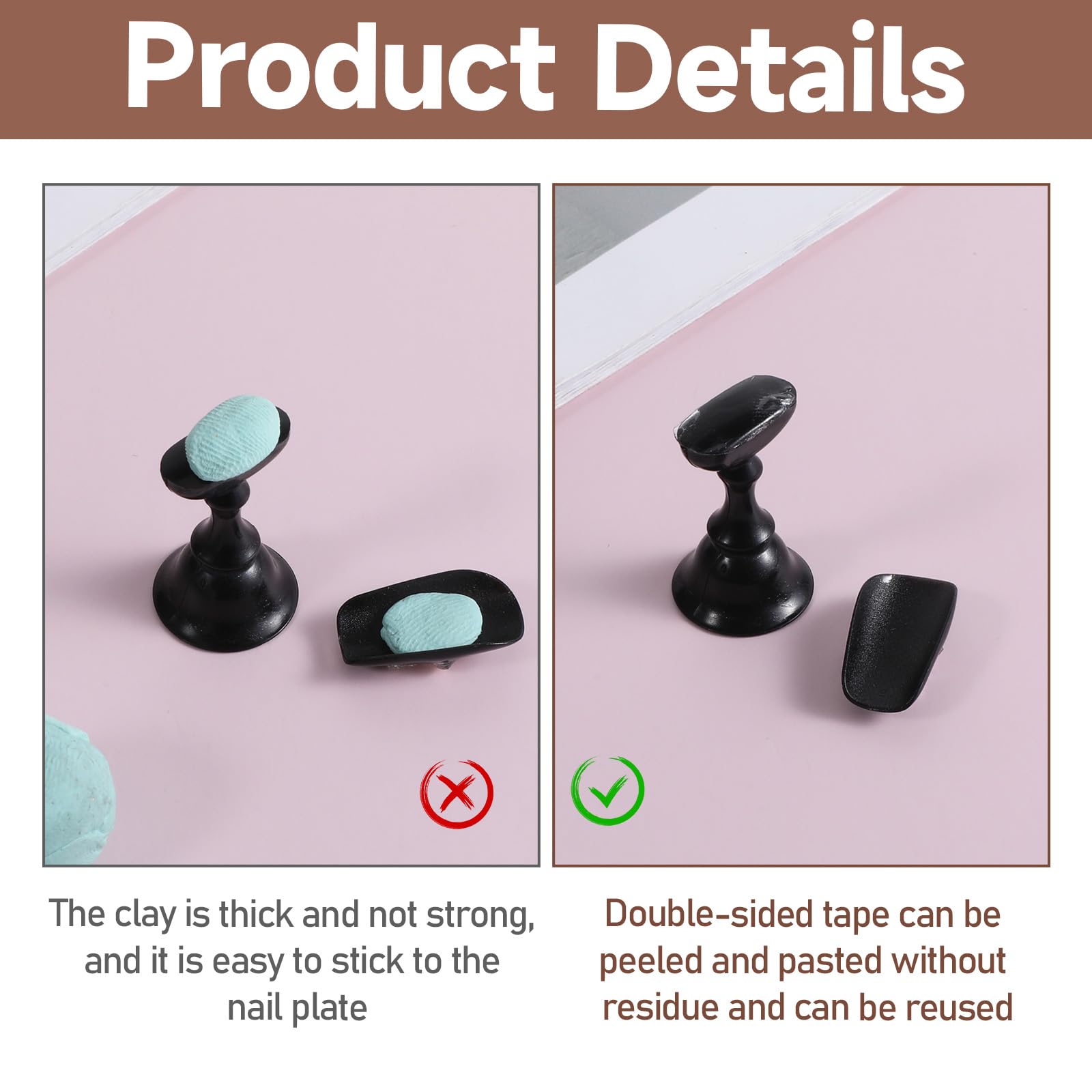 Xyembu nail-display-stand-adhesion keeps displays neat and secure.