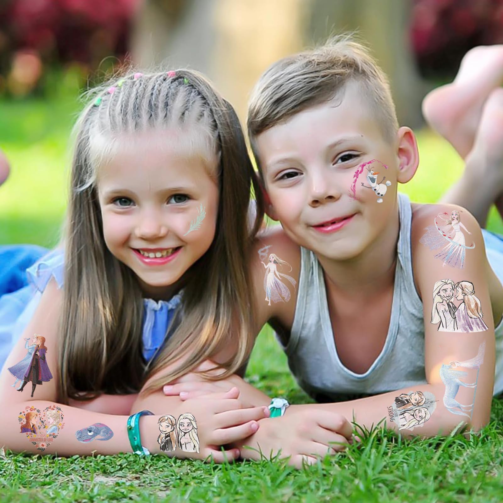 XYLL tattoos applying on skin demonstrates quick, mess-free application during parties.