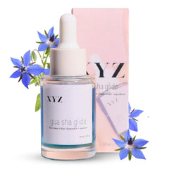 XYZ Skin Gua Sha Glide bottle front view showcasing hydrating facial oil