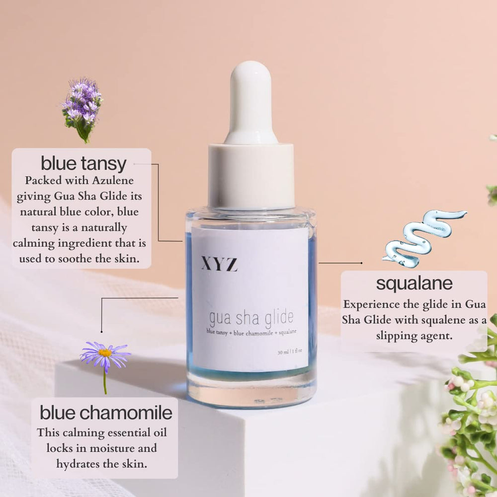 XYZ Skin Gua Sha Glide spa setup suggests routine-friendly care