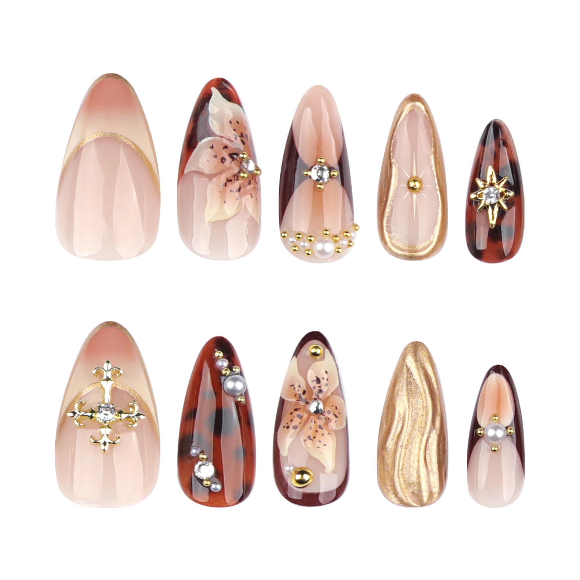 XZMeiLun press-on nails kit with jelly glue and mini-file for quick at-home styling