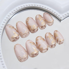 XZMeiLun short almond press-on nails offer natural shape and comfortable wear.