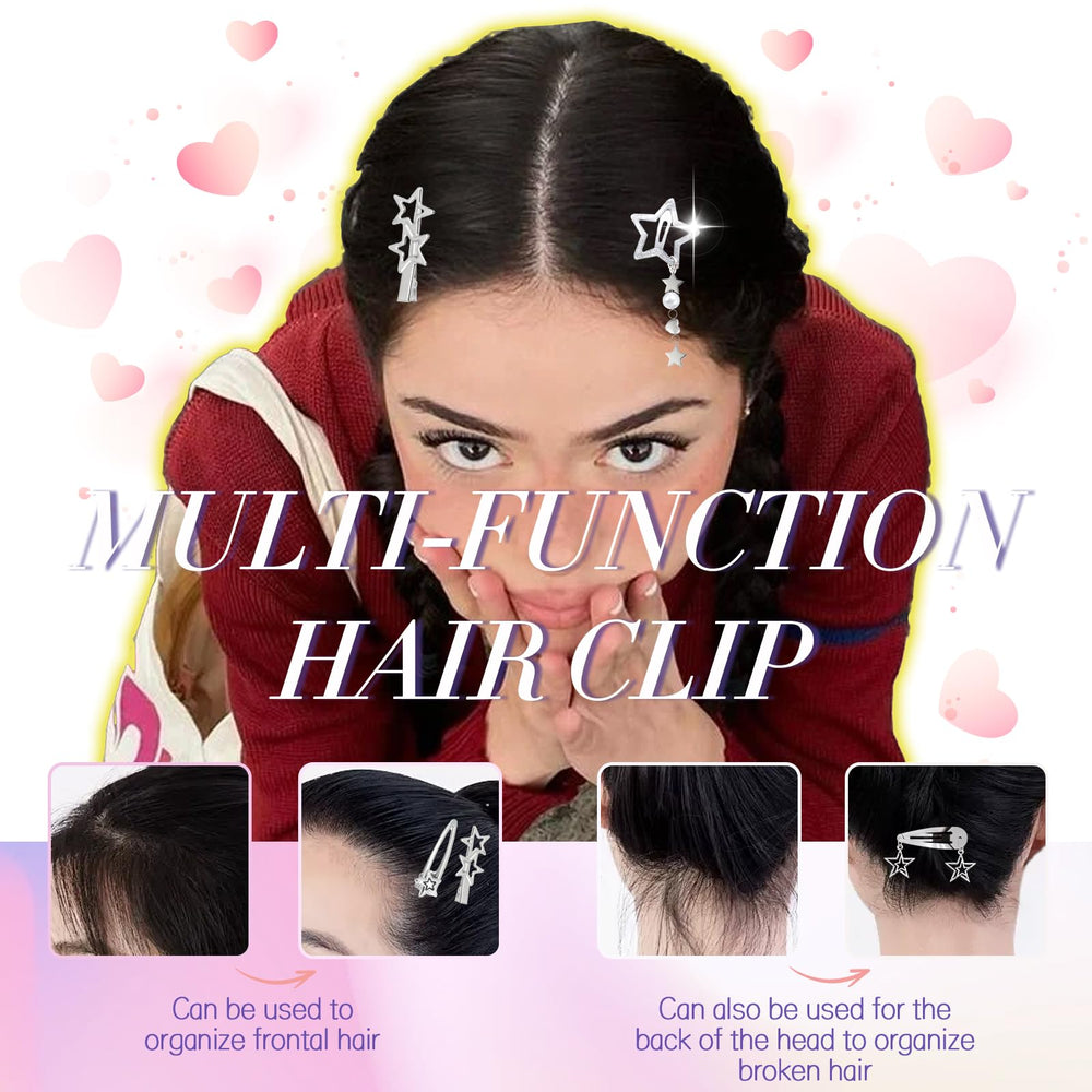 Lightweight silver metal adds shimmer without weighing hair down.