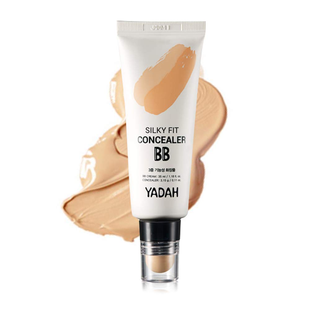 YADAH Silky Fit Concealer BB Cream tube front highlights lightweight coverage for a natural glow.