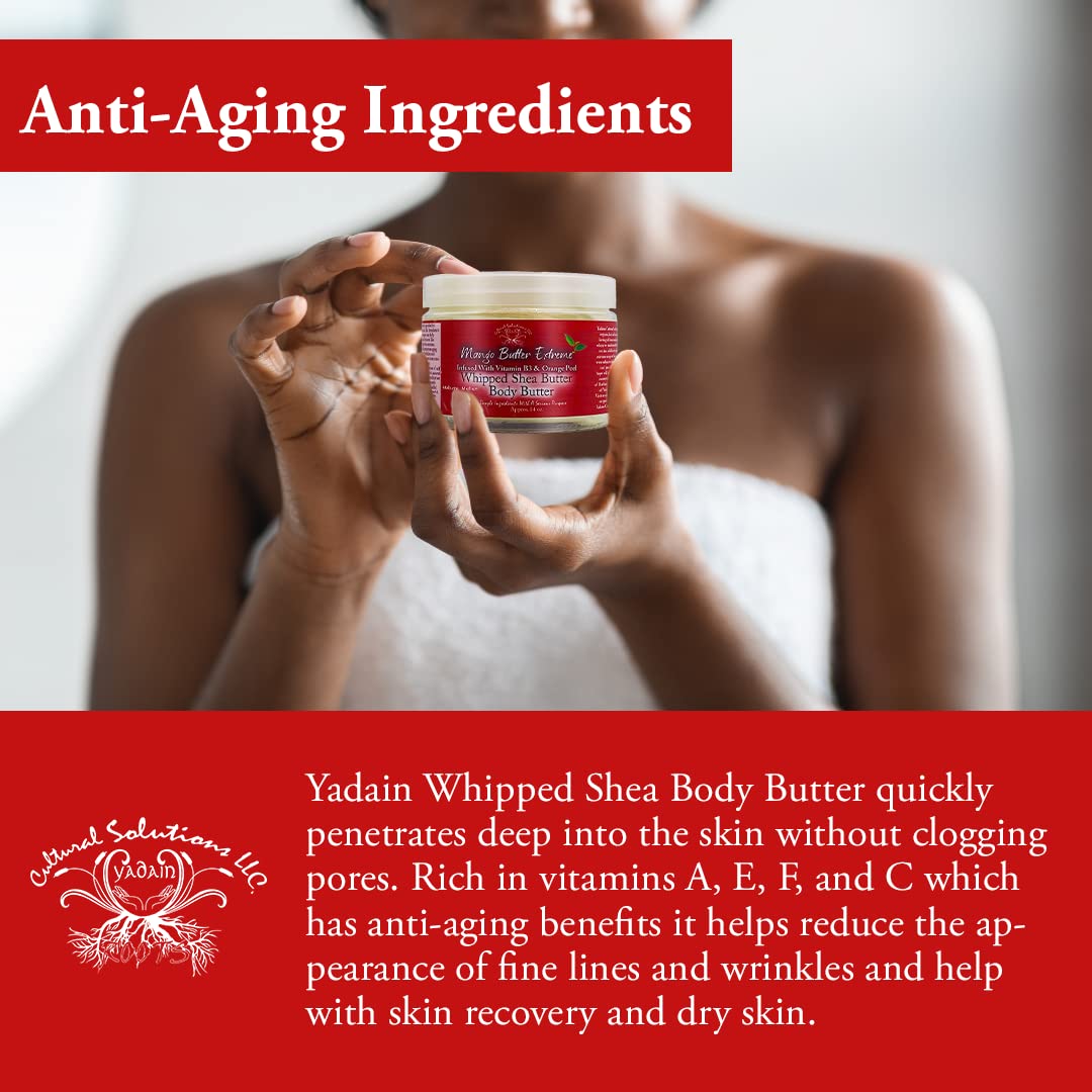 Application swirl of Yadain Mango Butter Extreme demonstrates a soothing, non-greasy skin feel