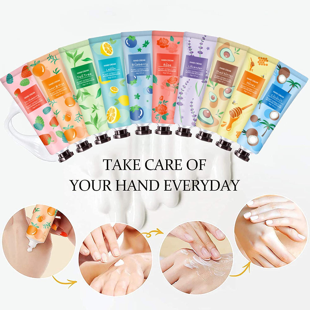 YAERZI travel-size hand cream pack fits in purses for on-the-go moisture