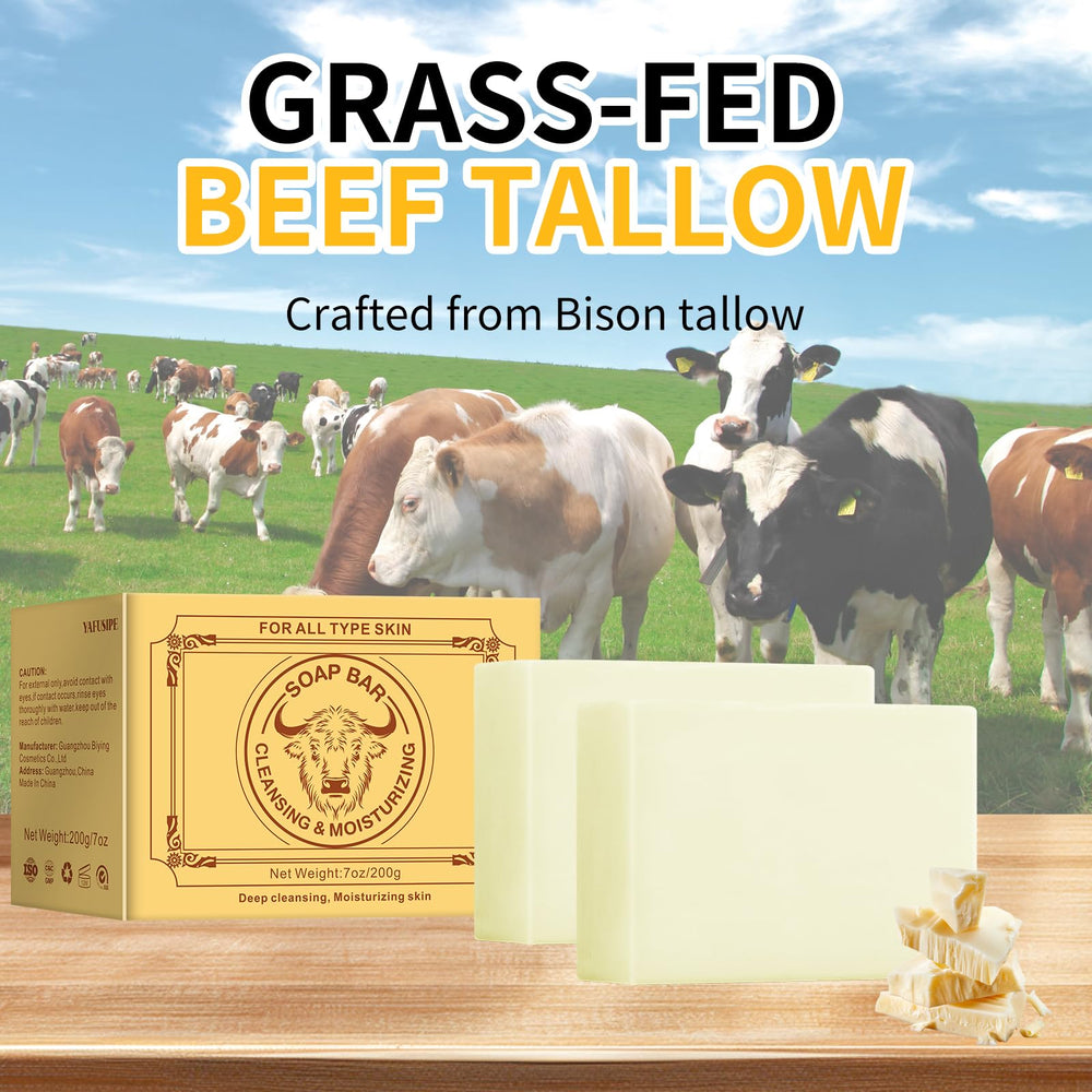 YAFUSIPE face and body cleansing with unscented tallow soap for sensitive skin.