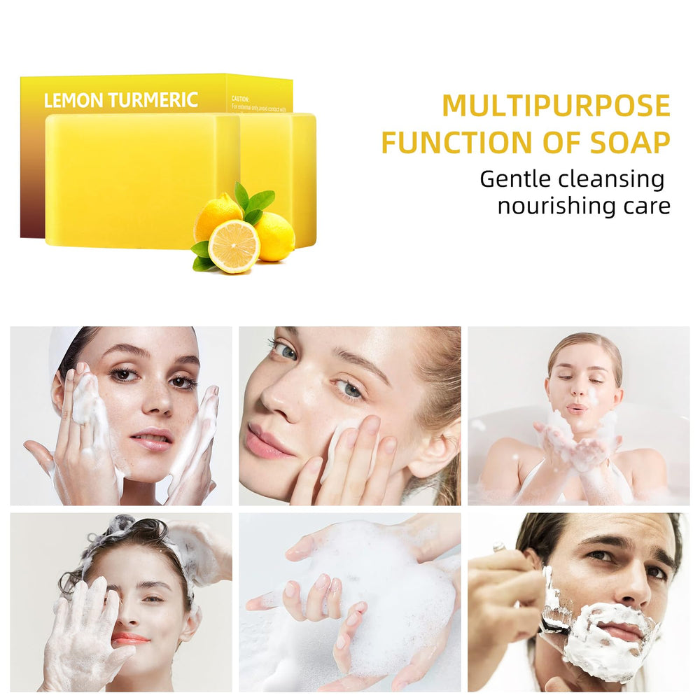 YAFUSIPE natural ingredients display featuring lemon and turmeric for healthy skin texture.