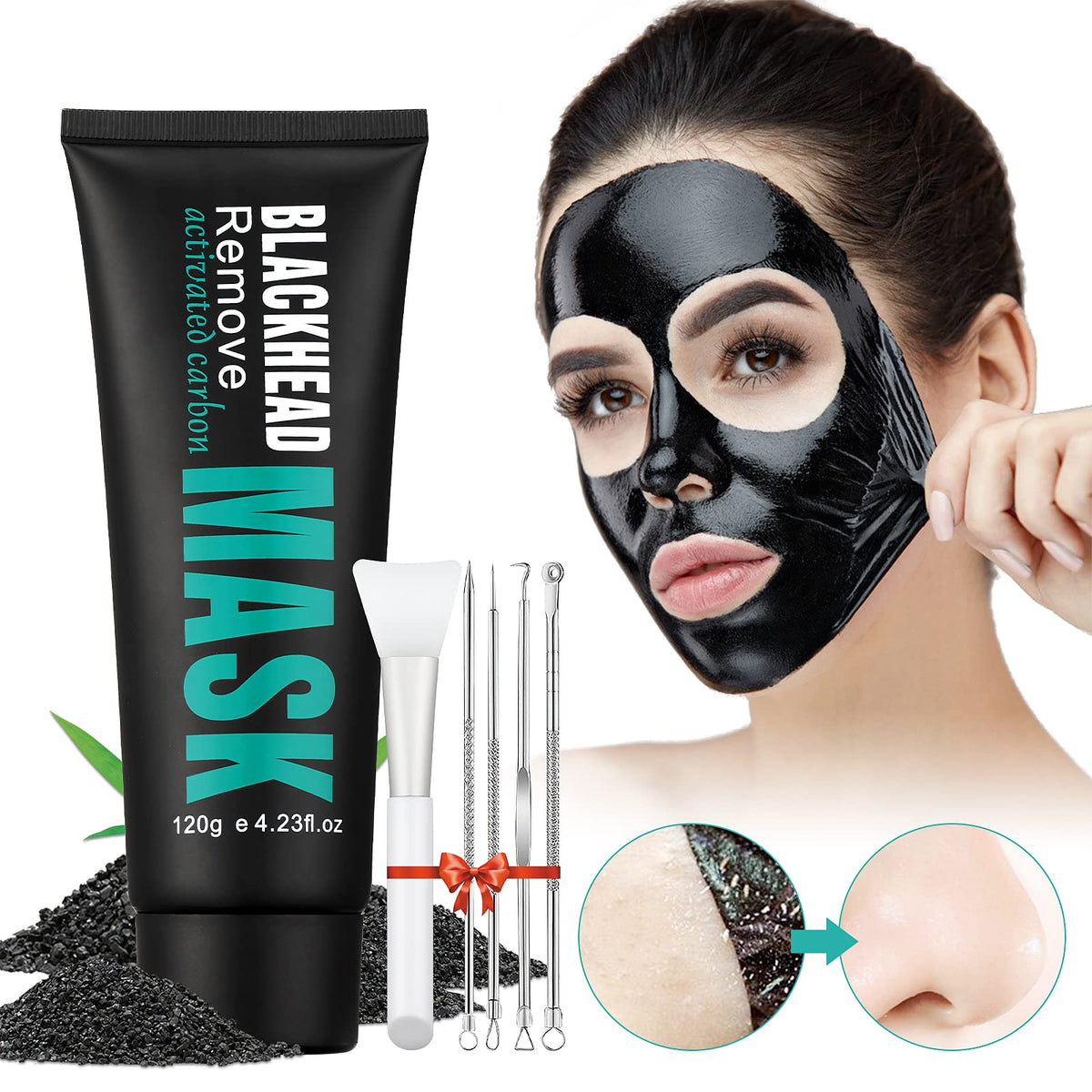 YAFUSIPE peel-off mask in application stage showing pore cleansing potential.