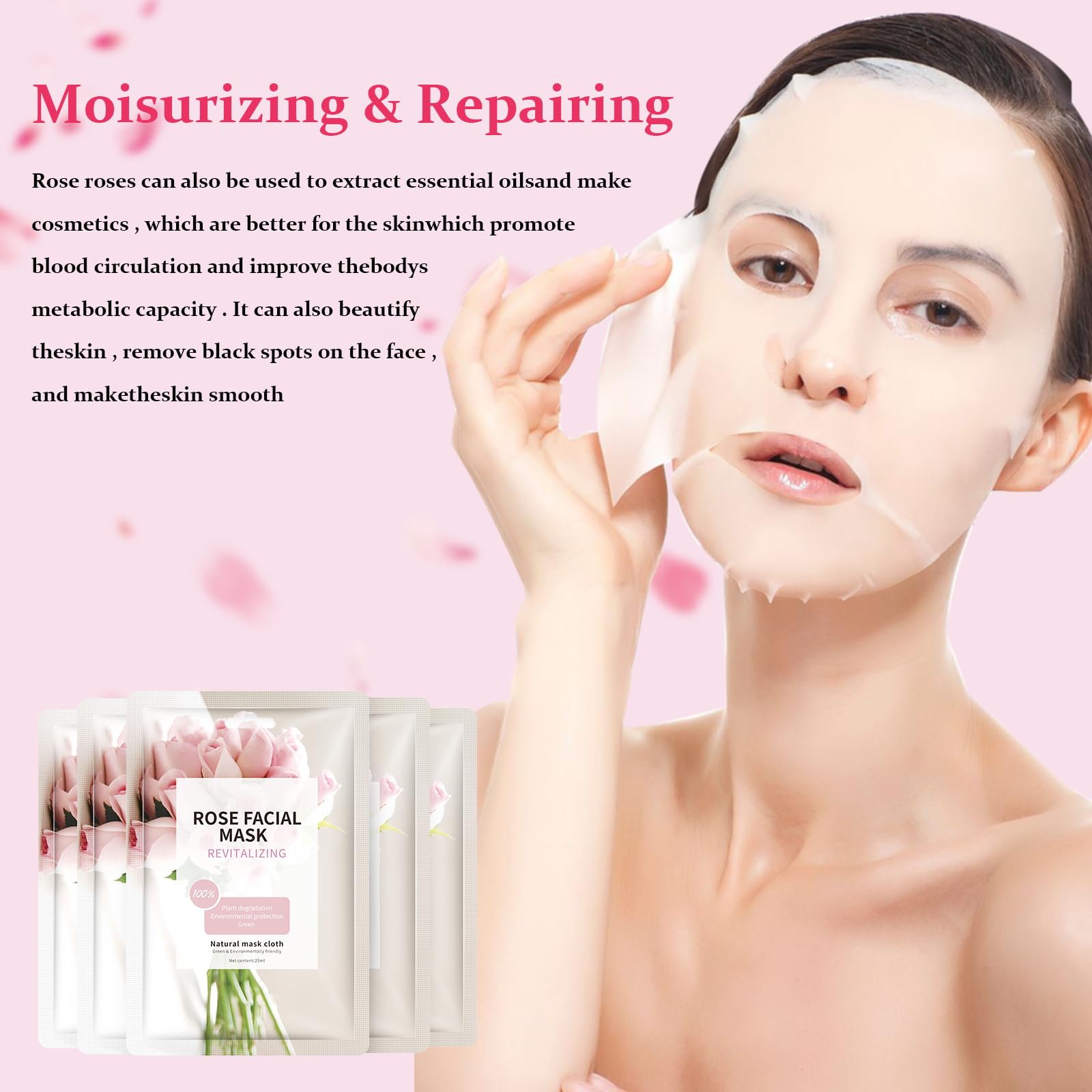 YAFUSIPE silky texture sheet mask demonstrates comfortable wear and adhesion.