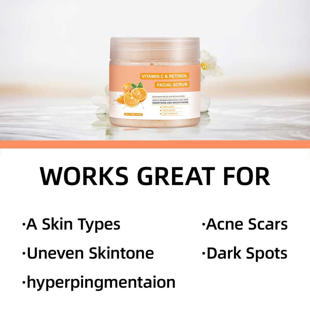 Bottle of YAFUSIPE Vitamin C Retinol Scrub with clean label