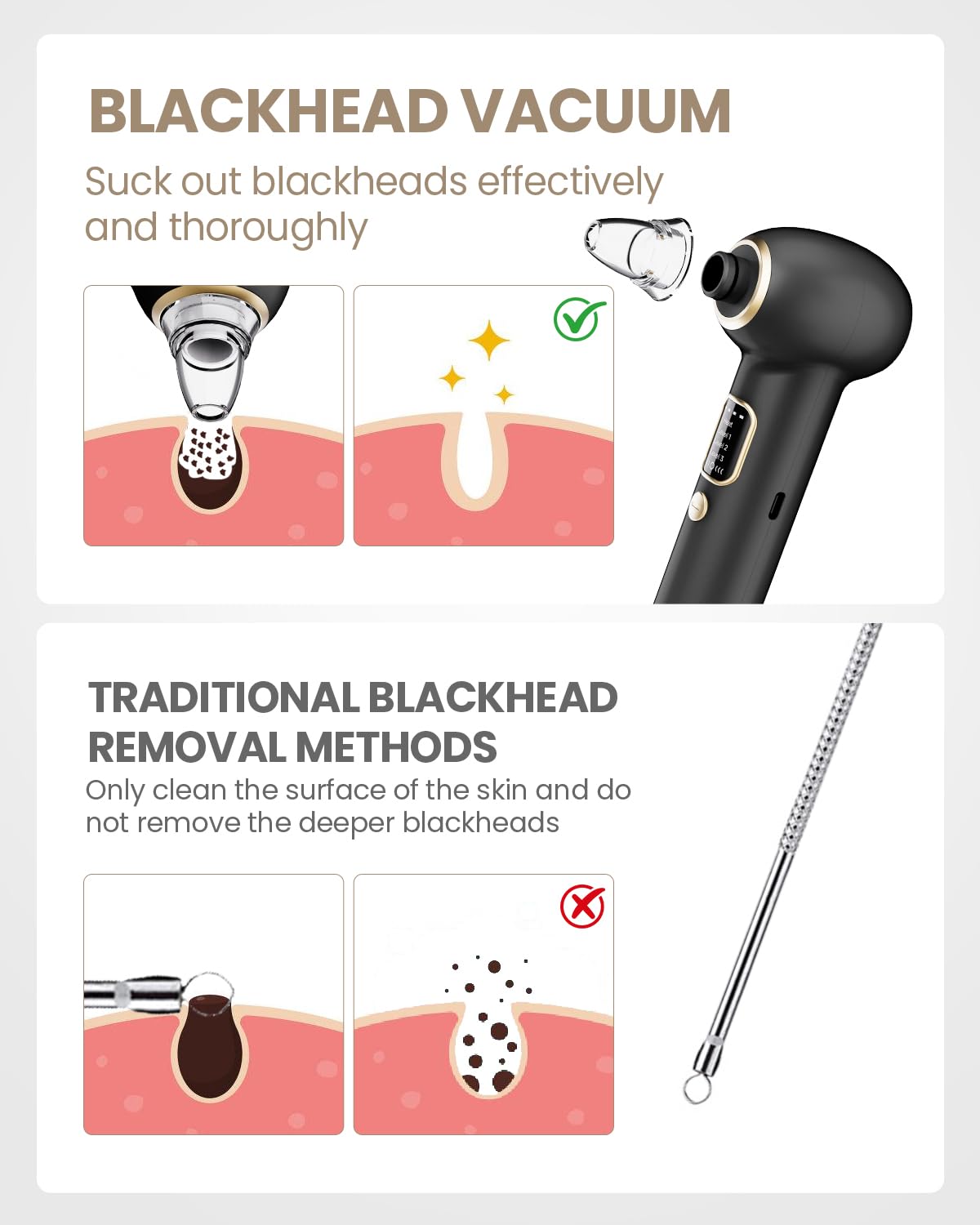 YAGETU Pore Vacuum ergonomic design for comfortable use.