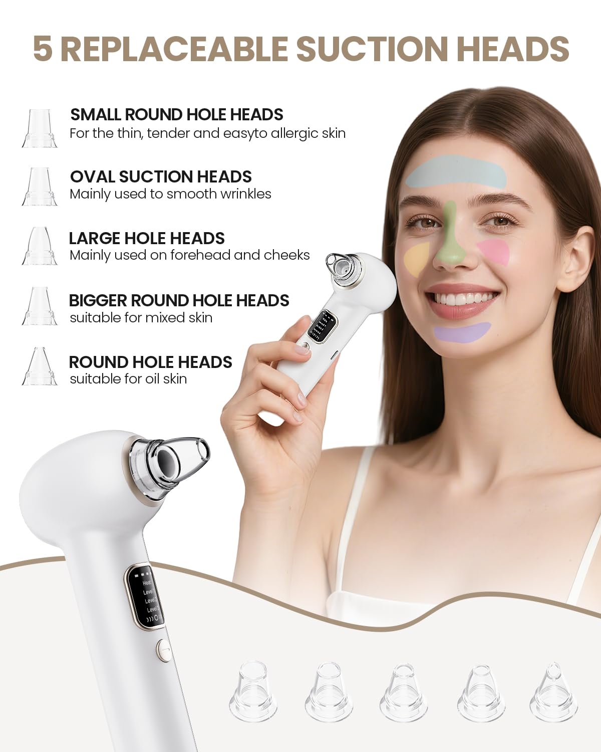 YAGETU Pore Vacuum Remover three suction levels for different skin types