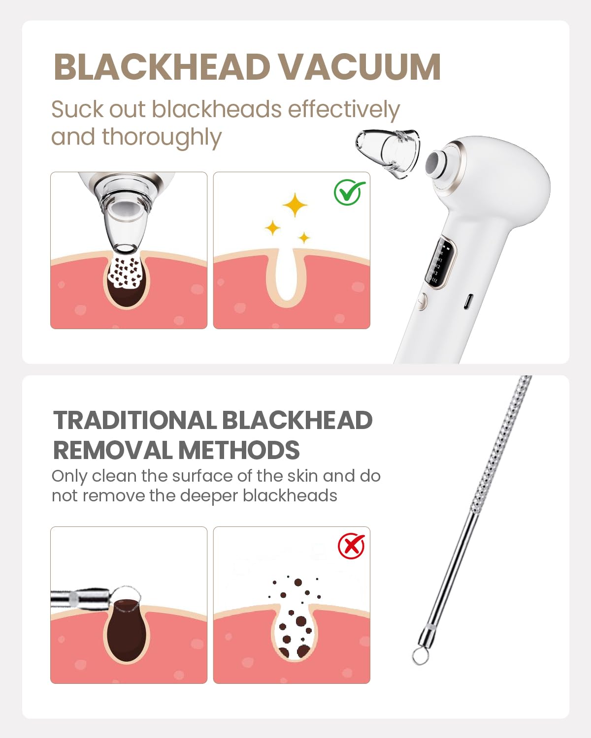 YAGETU Pore Vacuum Remover white device with compact design