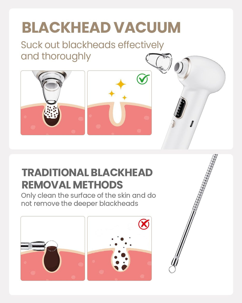 YAGETU Pore Vacuum Remover white device with compact design