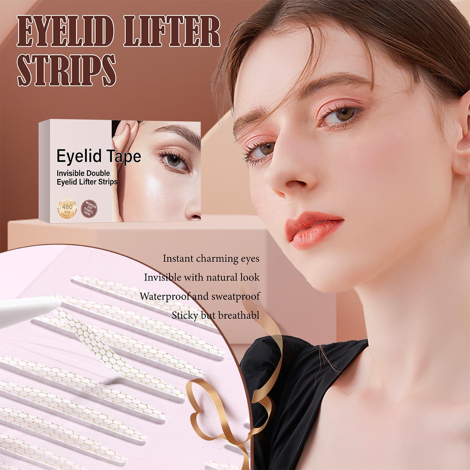 YAGUVI eyelid tape kit includes fork and tweezers.