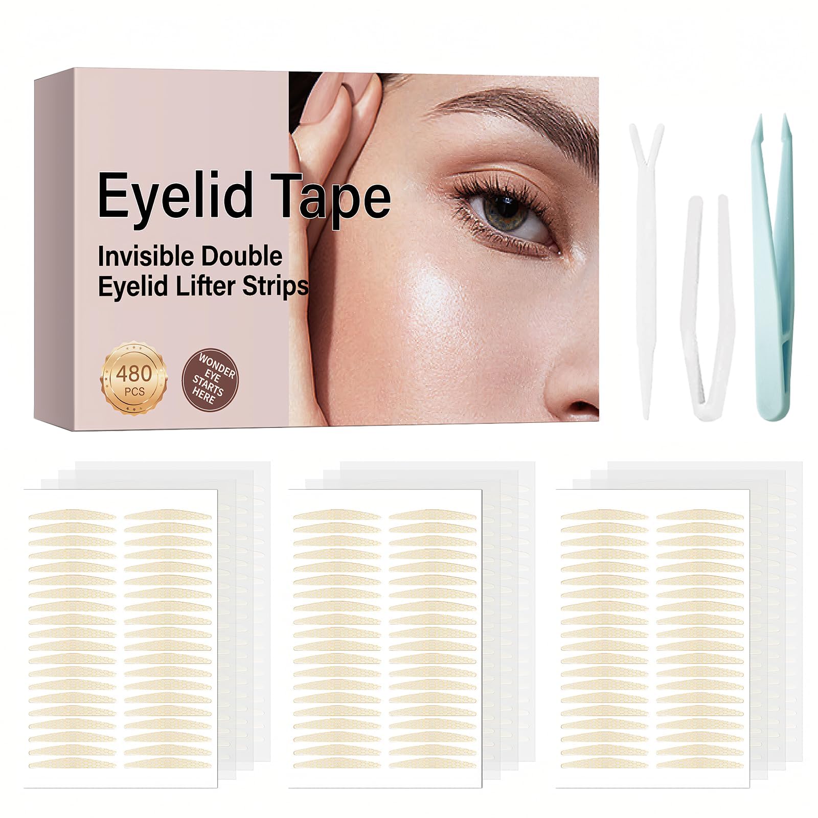 YAGUVI eyelid tape packaging with starter guide for easy use.