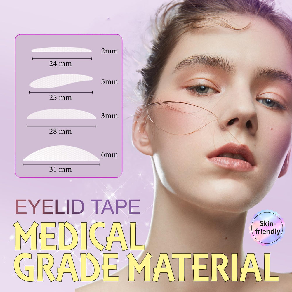 YAGUVI eyelid tape application closeup demonstrates easy, quick lift.