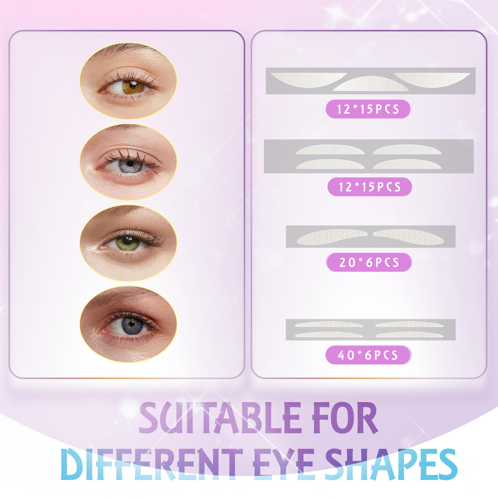 YAGUVI invisible eyelid tape thin adhesive blends with skin tone for natural results.