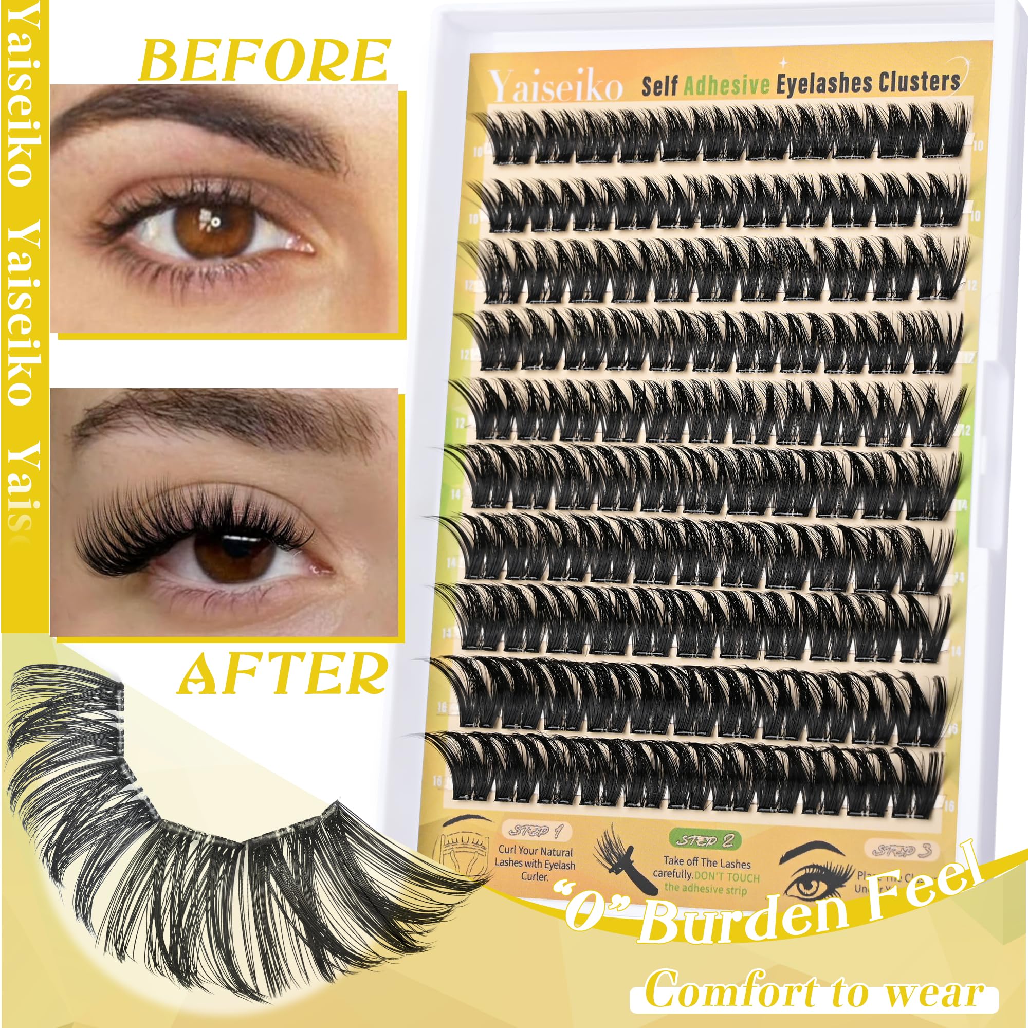Yaiseiko 24h hypoallergenic adhesive close-up for gentle hold and comfort.