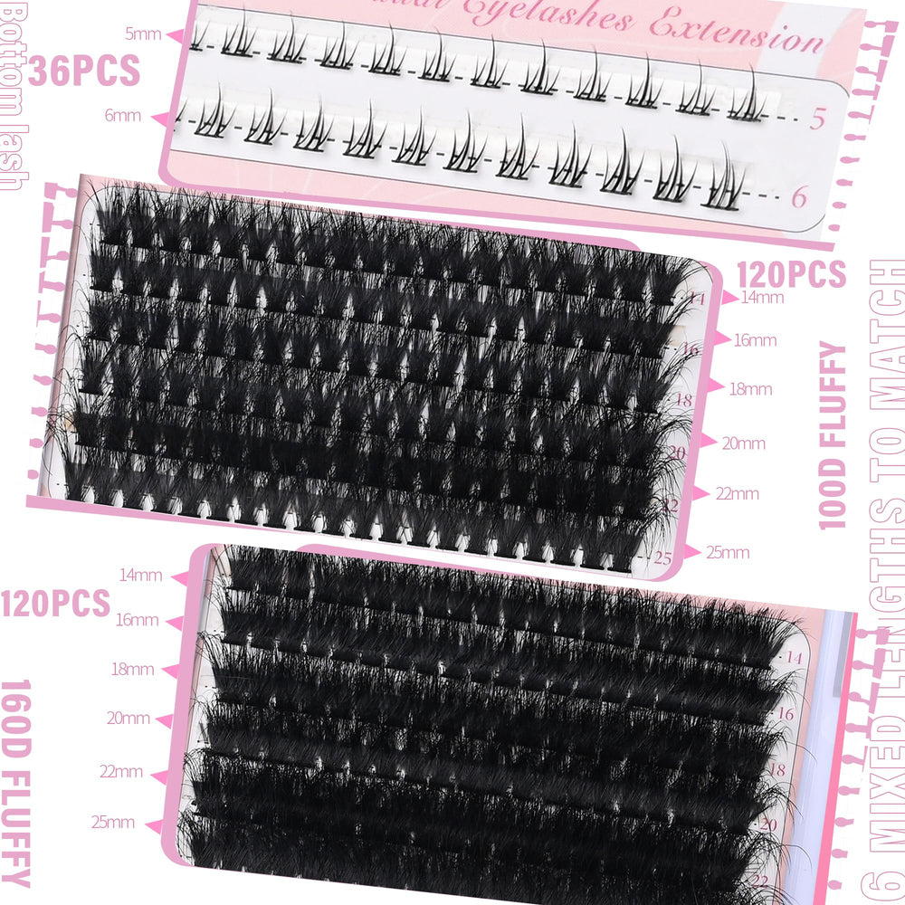 Yaiseiko bottom lashes 5–6mm to balance the top lashes
