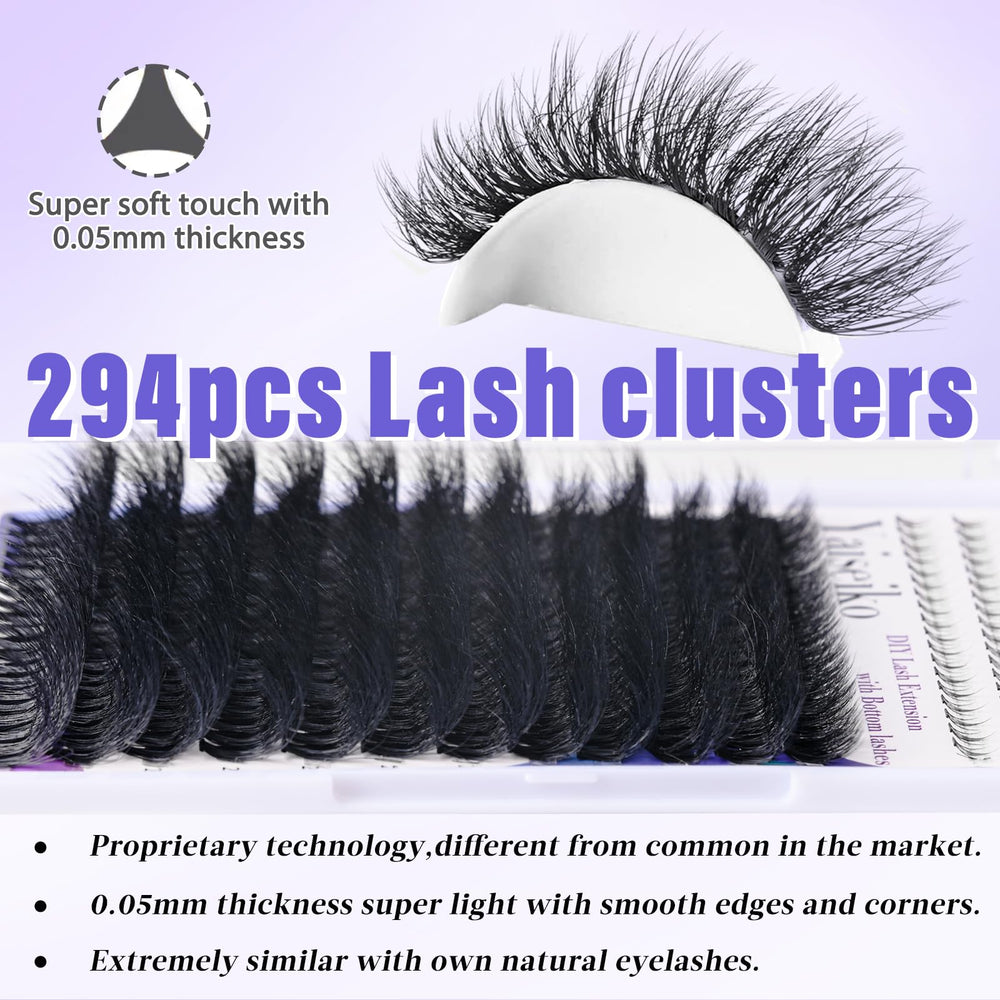 Yaiseiko bottom lashes 5-7mm clusters balance top lashes.