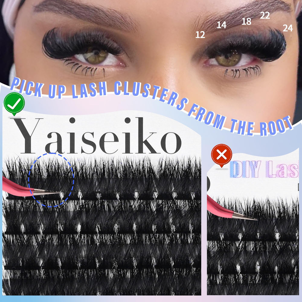 Yaiseiko D curl matte black lashes close-up showing lift and definition.