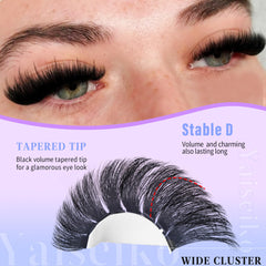Yaiseiko Lash Clusters 240-pcs pack includes multiple sizes for customization.