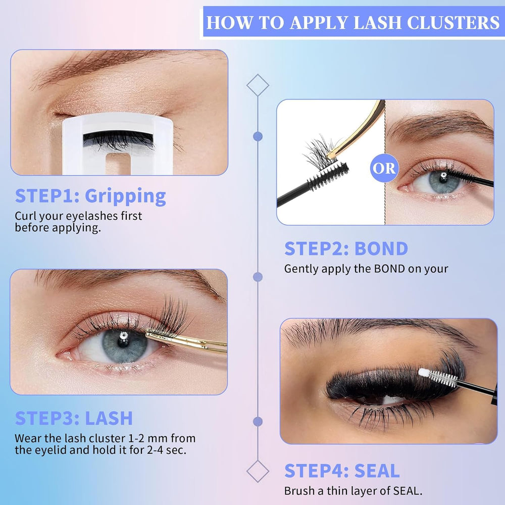 Yaiseiko comfortable D curl clusters with long-lasting curl for varied eye shapes.
