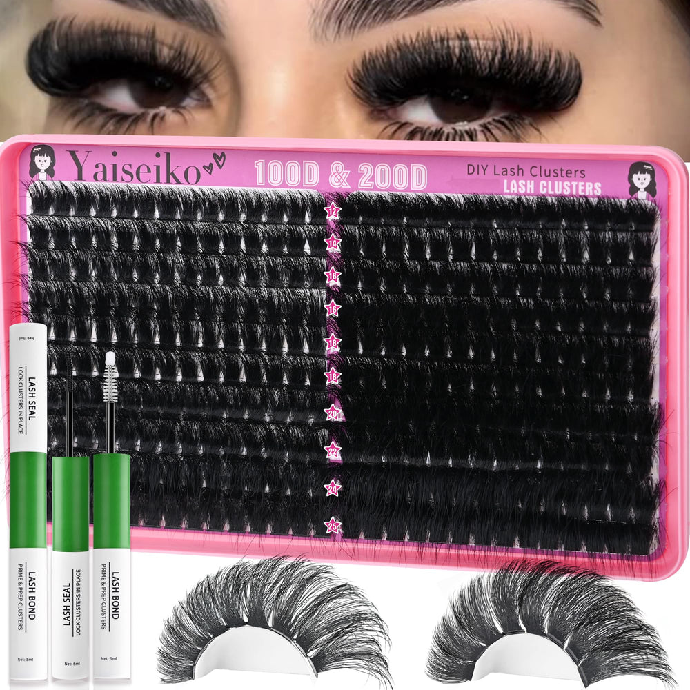 Yaiseiko lash clusters kit 100D-200D for dramatic volume
