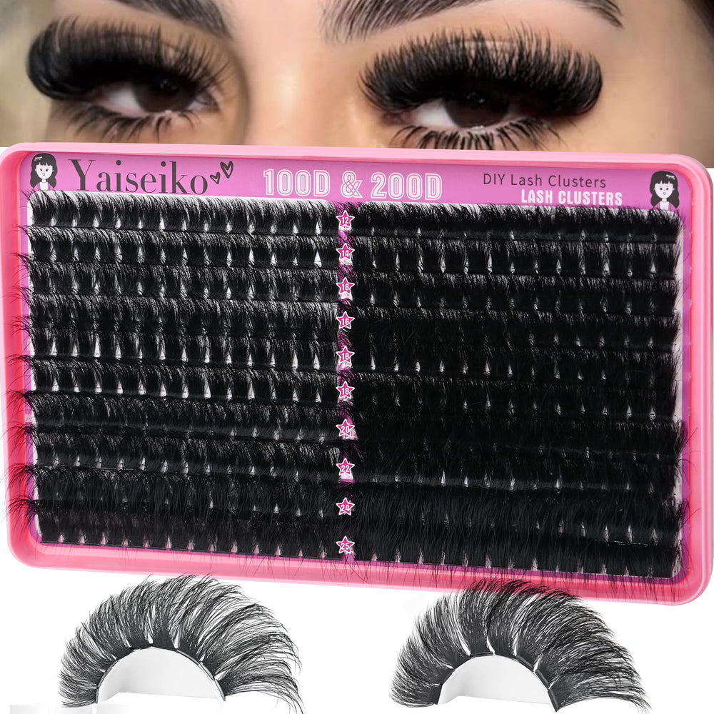 Yaiseiko mega-volume lash clusters 280pcs for quick dramatic at-home lash looks.