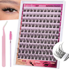 Yaiseiko self-adhesive eyelash clusters kit packaging for easy on-the-go application