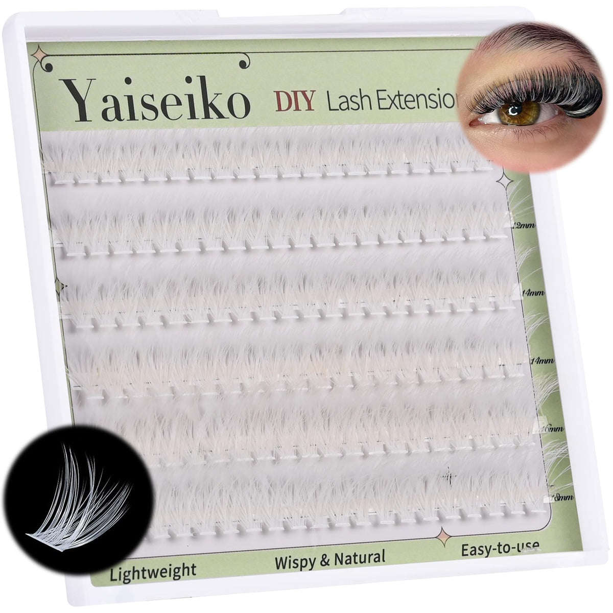 Yaiseiko white lash clusters wispy 10mm for dramatic yet natural look