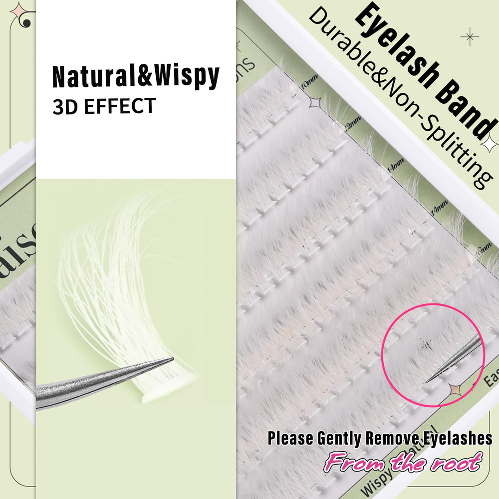 Yaiseiko white lash clusters wispy 16mm bold party-ready eyes