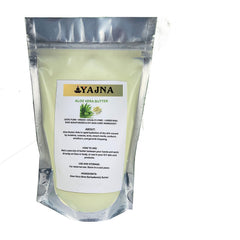 Yajna Organic Raw Aloe Vera Butter in a 4 oz jar showing rich hydration for skin