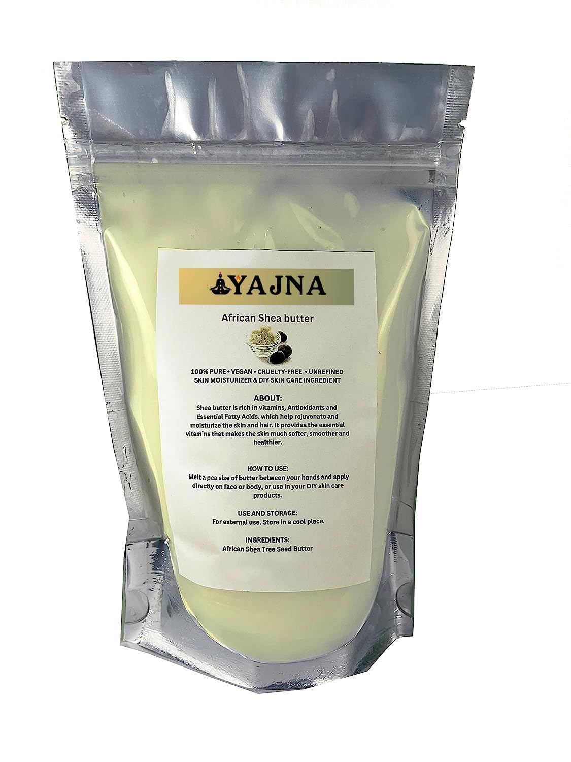 Yajna Shea Butter jar close-up showing rich texture for hydration.