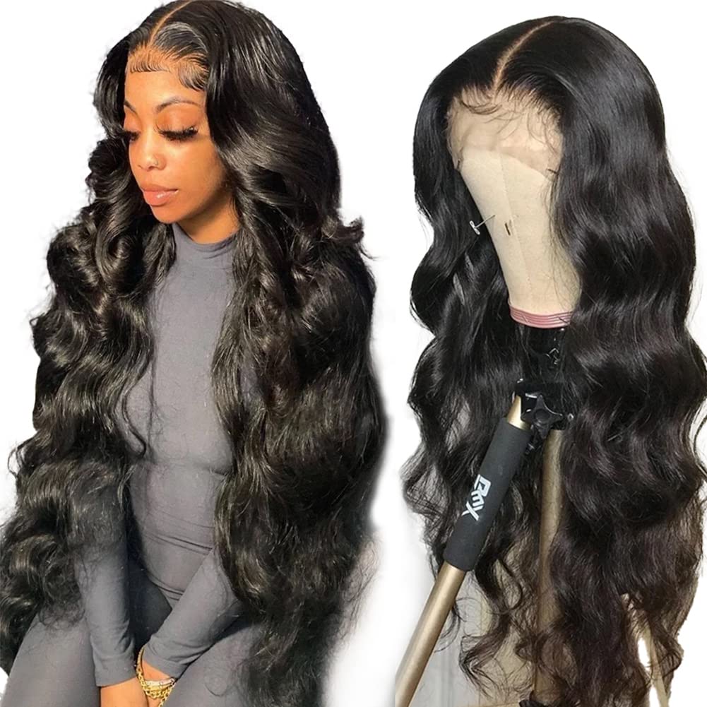 Yamikk 28in body wave lace front wig with natural part and easy styling