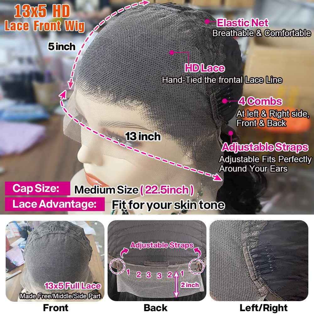 Yamikk 24 inch body wave lace front length for dramatic length