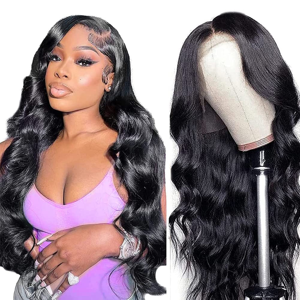 Yamikk body wave lace front wig closeup with natural hairline for seamless look