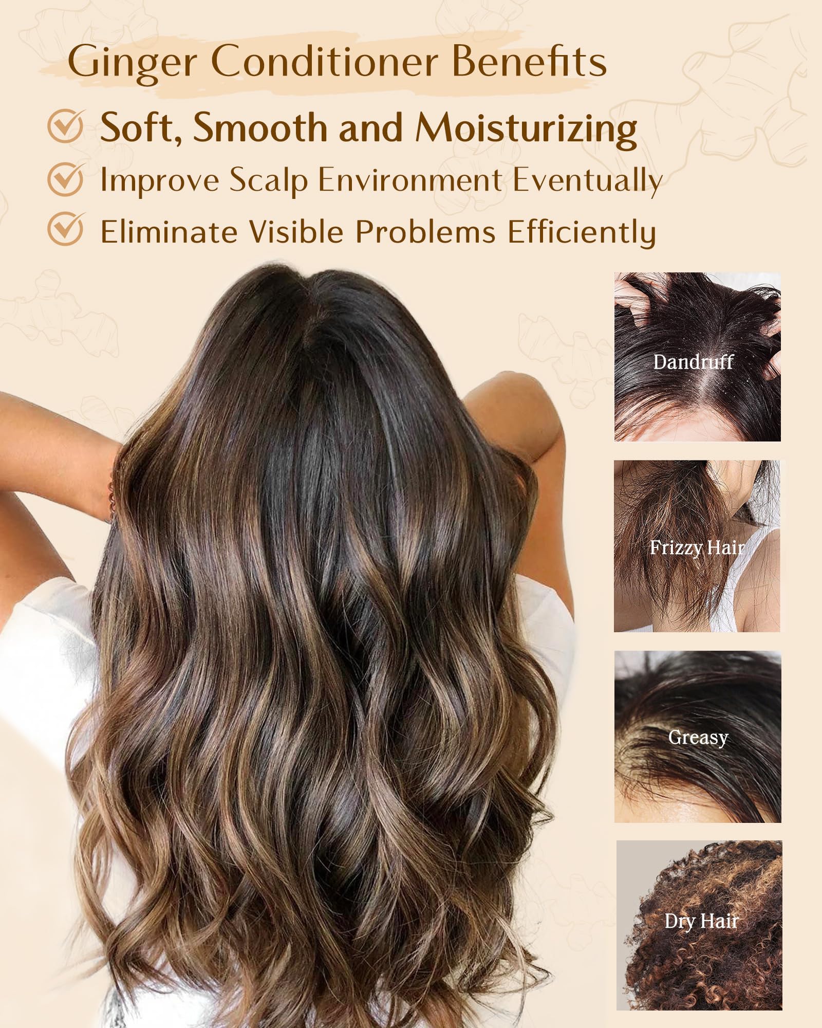 YANIBEST ginger extract ingredient close-up highlights nourishing scalp care