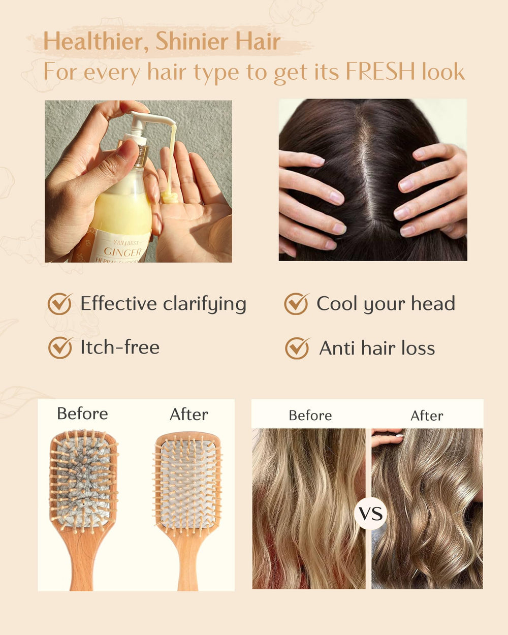 YANIBEST scalp refresh with cooling sensation on hair