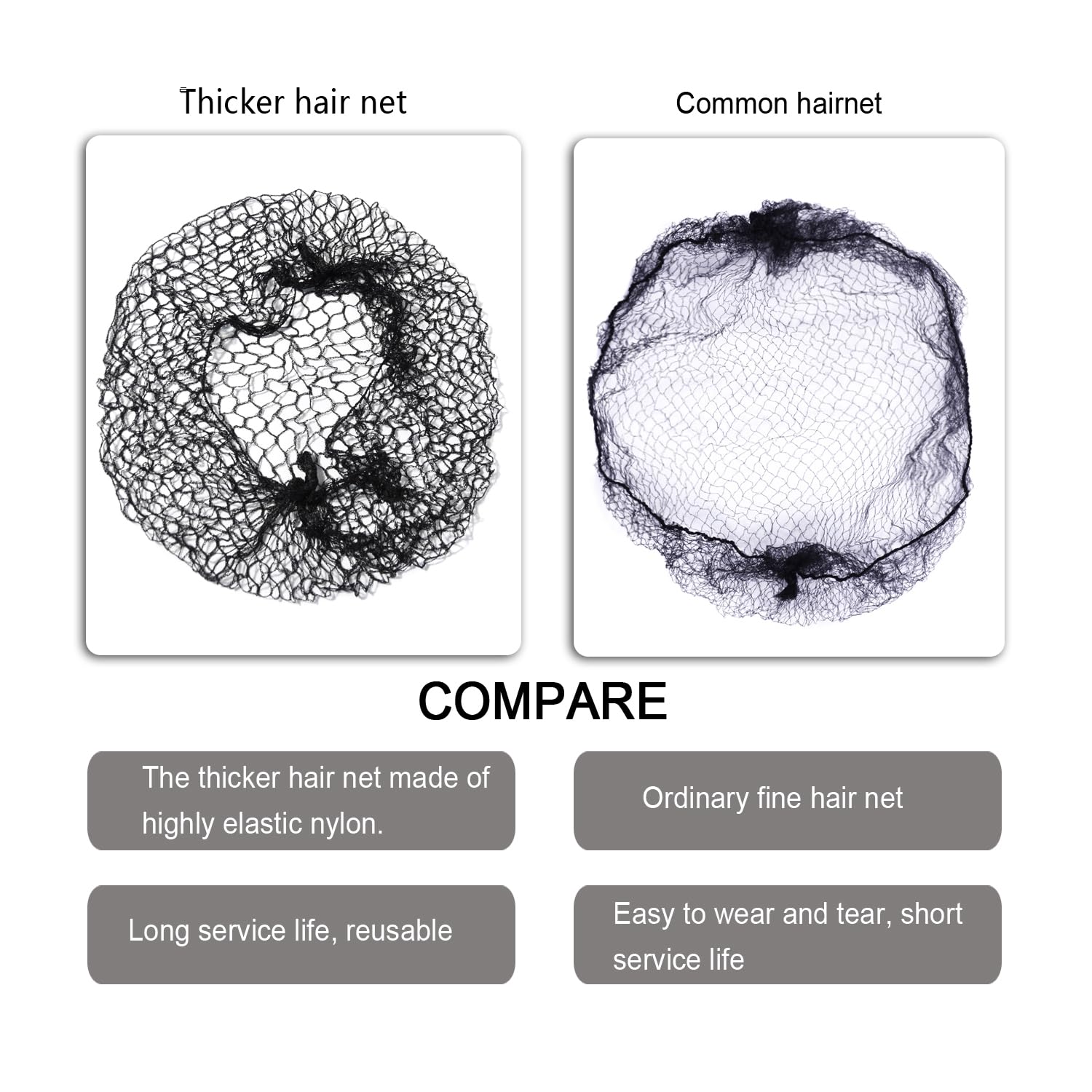 YANTAISIYU hair net keeps hair in place during work or practice.