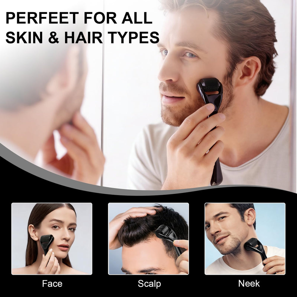 Beard area use with the YANVIPERISK Derma Roller 540
