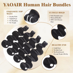 Closeup of Yaoair body-wave weft showing soft texture and neat stitching