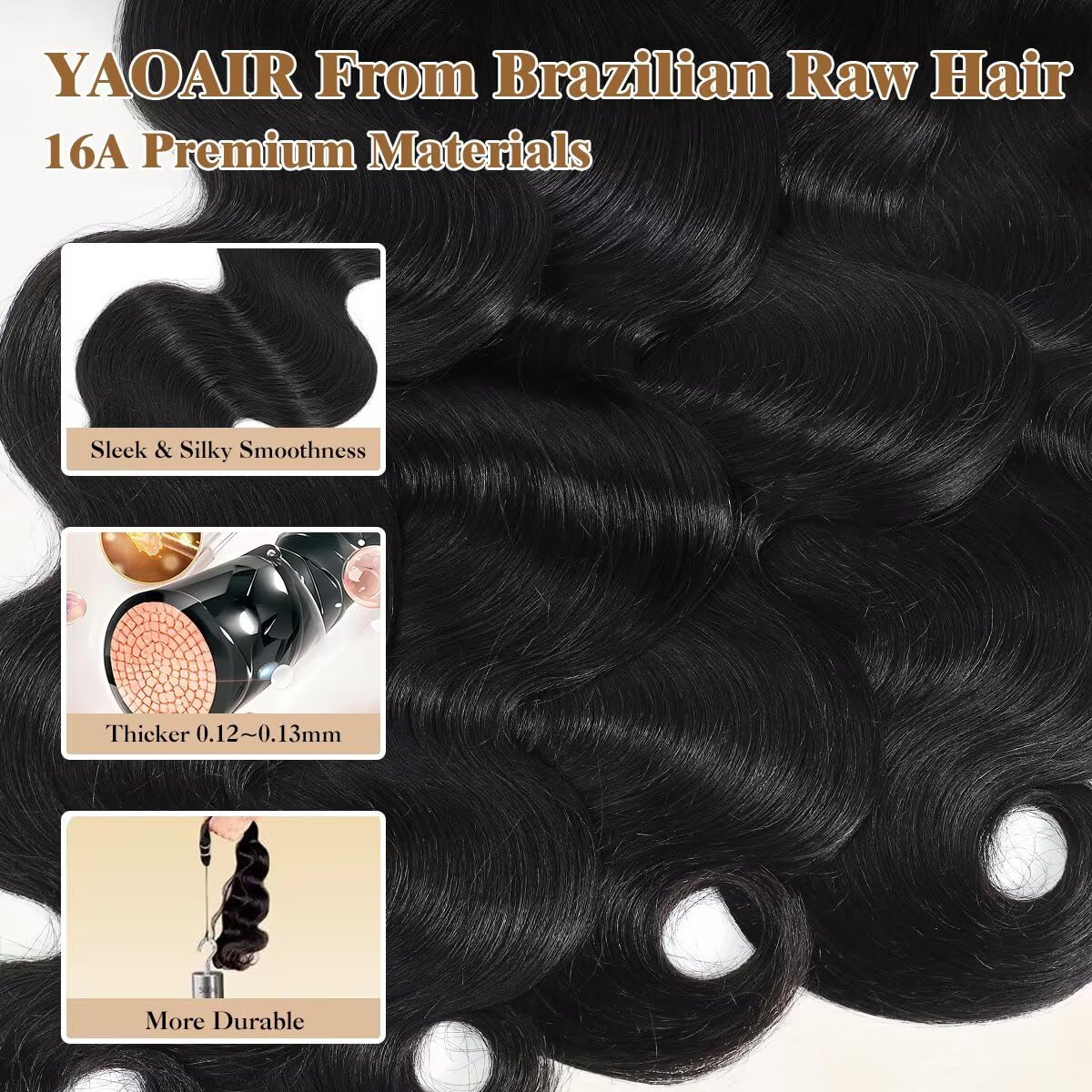 Visual of 18-24 inch lengths with full-bodied waves